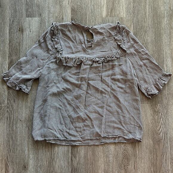 Zara Houndstooth High Neck Blouse Size Medium - Picture 6 of 6